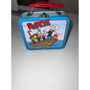 Vintage Popeye Tin Lunchbox Retro American Toy Collectible (w)